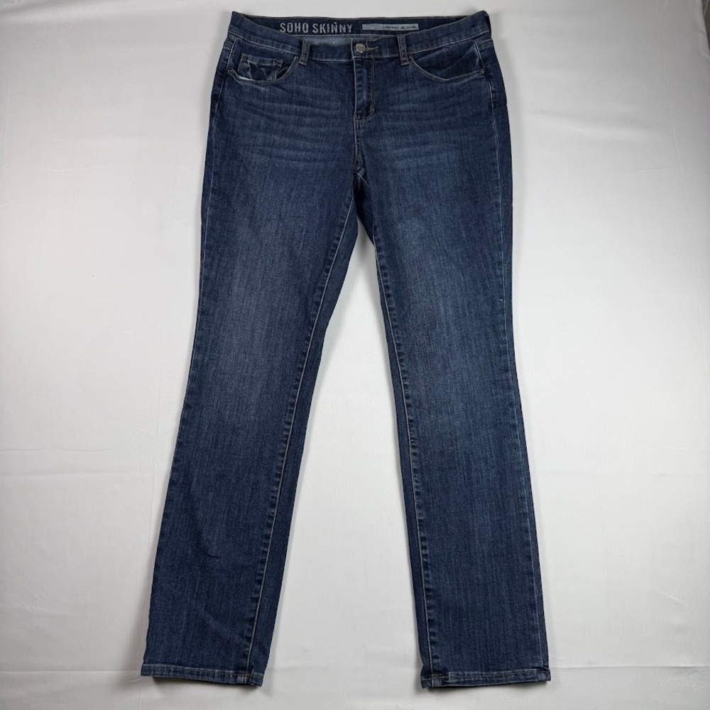 DKNY Jeans Soho Skinny Women 8 Dark Wash Blue Stretch Denim Mid Rise Pants